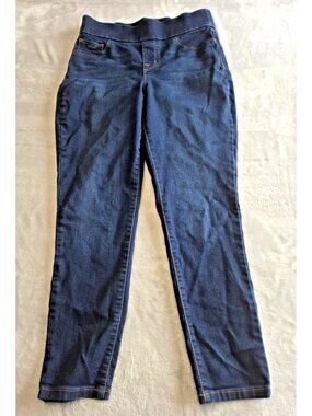 Nine West Heidi Pull On Crop Jeans Womens 4 Blue Stretch Mid Rise Casual